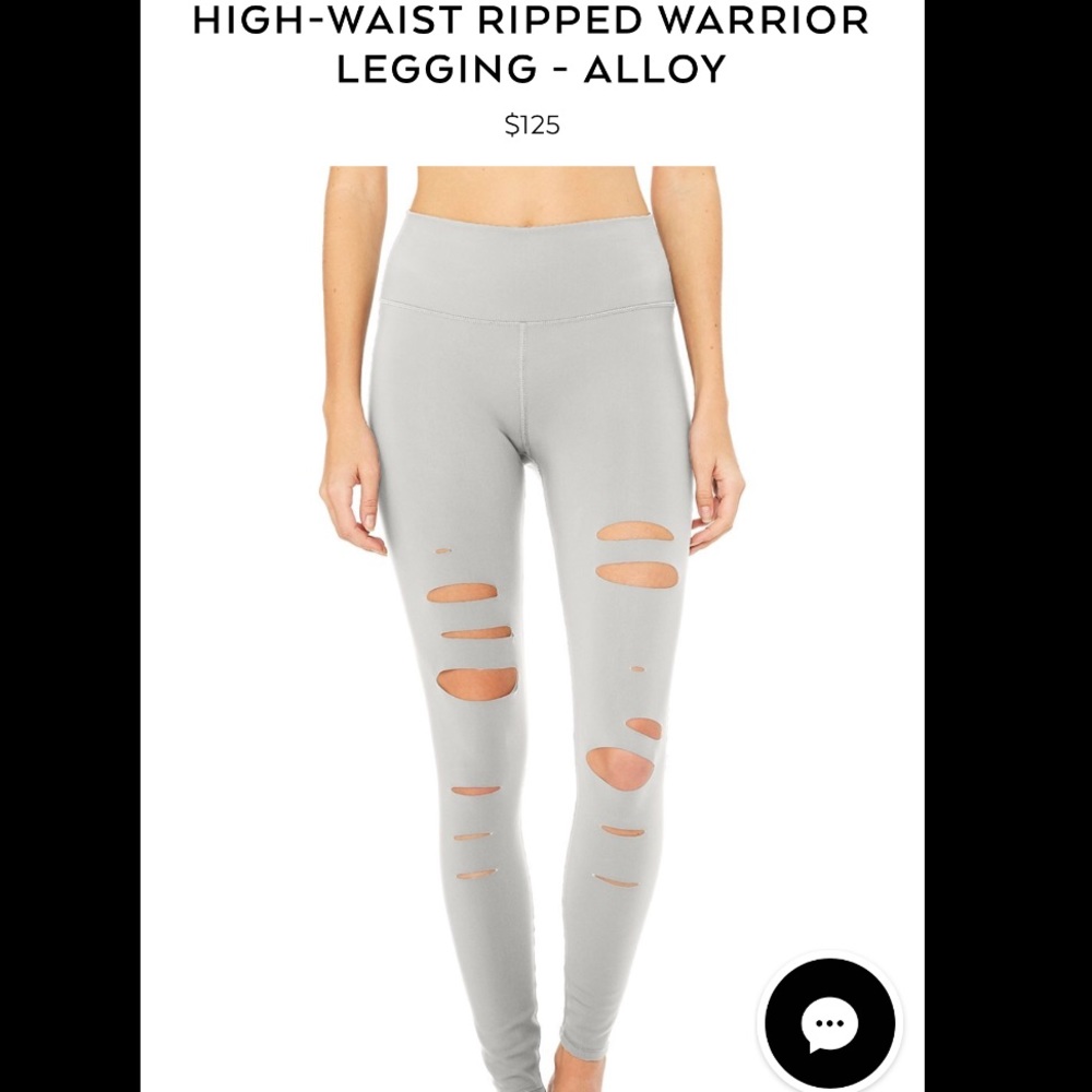 Alo yoga high waist ripped warrior leggings